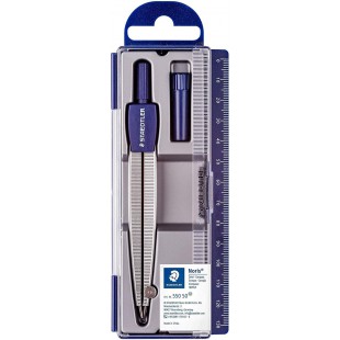 Staedtler Noris 550, Compas scolaire de precision pour l'ecole, Boitier refermable pratique avec etui de mine, 550 50