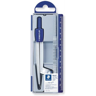 Staedtler Noris 550, Compas scolaire de precision avec attache-compas universelle integree pour crayon a  papier, Ideal pour le 