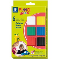 Staedtler FIMO Kids, Assortiment de 6 pains de pate FIMO ultra-souple de couleur vive et primaire, Specialement adapte pour les 