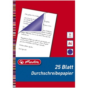 10303717 Lot de 25 feuilles de papier carbone pour ecriture a  la main A4 (Bleu) (Import Allemagne)