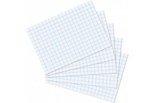 10621290 Fiches Bristol, Format A5, quadrille, Vichy, Lot de 100