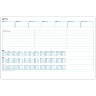 10621506 Sous-main 50 feuilles de papier avec calendriers 16/17/18 58 x 38 cm (Blanc/impression bleue et noire) (Import Allemagn