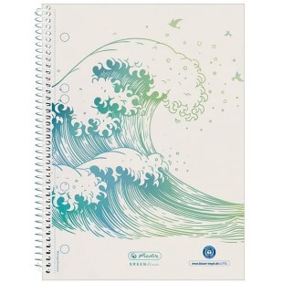 50033492 GREENline Quadrille Vague Spirale Cahier, Taille A5, 80g/m2, Blanc