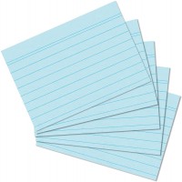 10836187 Lot de 100 cartes, lignees, bleues, au format A5