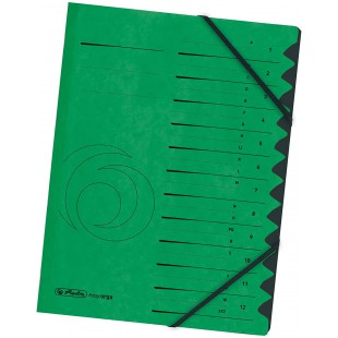 1 x trieur easyorga, A4, carton, 12 compartiments, vert