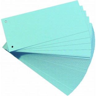- intercalaires, pour format A4, carton dur RC, bleu perfore, 105 x 240 mm, 190 g/m2 contenu