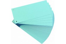 - intercalaires, pour format A4, carton dur RC, bleu perfore, 105 x 240 mm, 190 g/m2 contenu