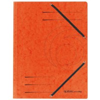 Chemise cartonnee avec rabat elastique orange