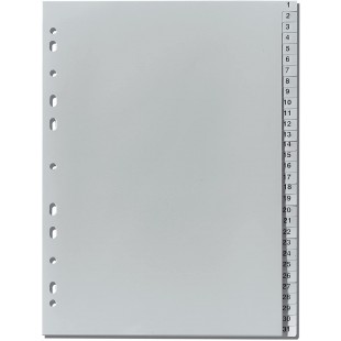 10841252 Intercalaires perfores 1-31, 23 x 29,7 cm, PP avec touches 1 1-31