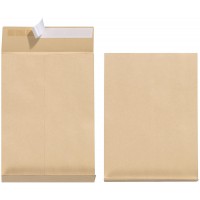 Lot de 5 enveloppes pliantes autoadhesives en papier C4 130 g/m² 4 cm - Marron