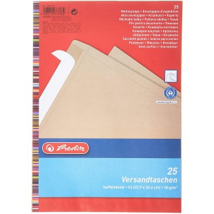Enveloppes d'expedition C4 90 g avec patte autocollante, papier recycle, ange bleu, sous vide, marron lot de 25
