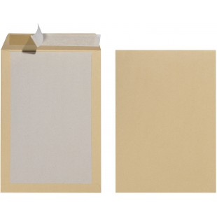 10901023 Pack de 10 pochettes dos carton B4 avec patte auto-adhesive dans un emballage en film retractable 130 g/m² (Marron) (Im