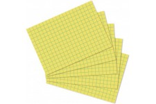 fiches bristol Format A4/A5/A6/A7/A8 A7 quadrille. A7 kariert jaune