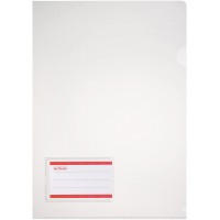 Lot de 10 : 10913804 pochettes en plastique A4 avec etiquette 0,180 mm (Transparent)