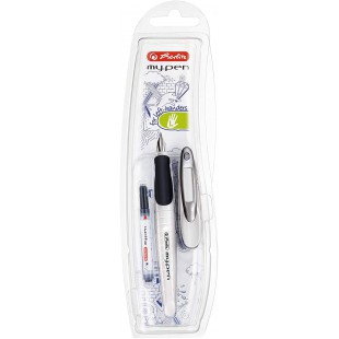 10999795 Stylo plume educatif my.pen pour gaucher avec cartouche (Noir/rouge)