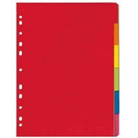 jeux de 6 intercalaires en carton, uni, A4, colore