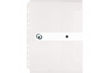 11292935 Pochette porte-documents A4 en plastique avec bouton pression Blanc transparent