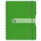 bloc a  spirales de 80 feuilles, format A4, papier sans bois, quadrille, vert pomme
