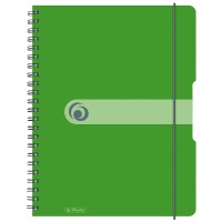 bloc a  spirales de 80 feuilles, format A4, papier sans bois, quadrille, vert pomme