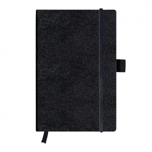 Carnet a  couverture rigide avec ruban et passant a  stylo Papier blanc A5 Noir