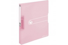 11409026 Easy orga to go Classeur a  anneaux A4 2 anneaux hauteur de remplissage 25 mm Pastell Rose Transparent