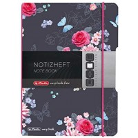 Cahier flex A5 Ladylike Flowers, 40 feuilles quadrillees, 1 piece.