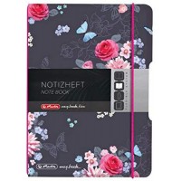 Cahier flex A6 Ladylike Flowers, 40 feuilles quadrillees, 1 piece.