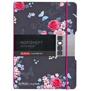 Cahier flex A6 Ladylike Flowers, 40 feuilles quadrillees, 1 piece.