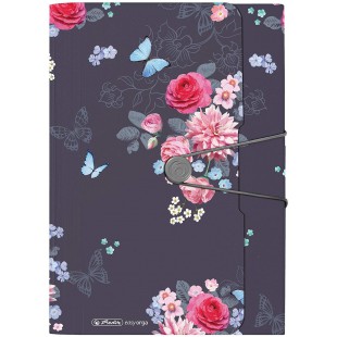 Trieur a  soufflets Ladylike Flowers, 12 compartiments avec elastique et poche pour cartes de visite, 1 piece