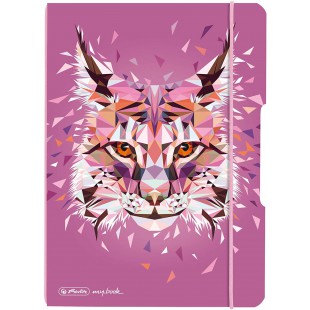 50027262 Cahier flex avec couverture amovible A4 2 x 40 feuilles Motif : Animaux sauvages Loup 1 piece Notizheft A4 gepunktet Lu