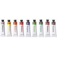 8643058 peinture a  l'eau Noir, Bleu, Vert, Rouge, Jaune 16 ml Tube 10 piece(s) - Peintures a  l'eau