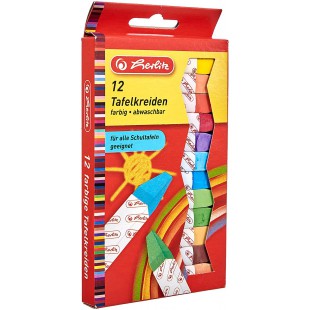 8648206 Etui de 12 Craies carrees pour tableau sous carton Coloris Assorties
