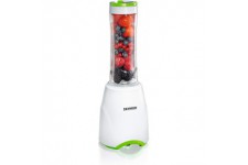 SEVERIN Smoothie Mix & Go, 600 ml, env. 300 W, Inclus : 2 Recipients a  Boisson avec Couvercle, SM 3735, Blanc/Vert 