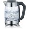 SEVERIN Bouilloire Eau et The en Verre, 1,7L, 2 200W, Temperature Reglable, Affichage LCD, Fonction de Maintien au Chaud, WK 347