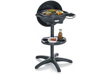 SEVERIN Barbecue sur Pieds avec Couvercle et Tablette, 2 000 W, Grande Surface de Cuisson, Cable d'alimentation XXL, Noir, PG 85