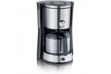 SEVERIN Cafetiere Filtre "TypeSwitch", 1 000W, 1L, Juqu'a  8 tasses, Selecteur d'arome, Verseuse isotherme, Inox/Noir, KA 4845