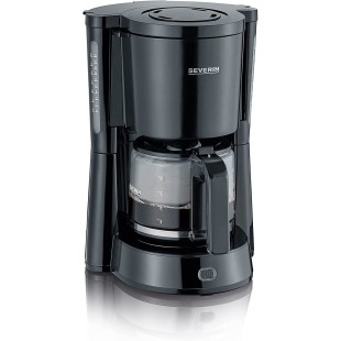 SEVERIN Cafetiere Filtre "Type", 1 000W, 1,4L, Jusqu'a  10 tasses, Porte-filtre amovible avec systeme anti-goutte, Noir, KA 4815