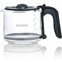 SEVERIN Verseuse en verre, 1,4 L, Compatible avec cafetieres filtre Severin Gamme "Type" et "TypeSwitch", Noir/Verre, GK 5501
