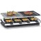 SEVERIN Raclette Gril 1 500 W, Avec Pierre de Cuisson et Plaque Anti-adhesive Reversible, Inclus : 8 poelons, Inox/No