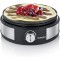 Severin Fondue Crepiere 2 en 1, Inclus 8 fourchettes a  fondue, spatule a  crepe et repartiteur de pate, Inox/Noir, FO 2471