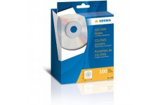 Herma -1140- 100 Pochettes autocollantes en papier pour CD avec fenetre 124 x 0,1 x 124 mm (Blanc) (Import Allemagne)