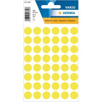 HERMA 1854 Lot de 240 pastilles adhesives adhesives permanentes pour ecrire a la main Jaune clair Ø 13 mm