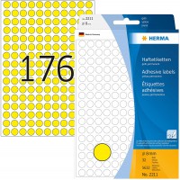 Herma 2211 etiquettes universelles diametre 8 mm 5632 pieces Jaune