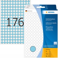 Herma 2213 etiquettes universelles diametre 8 mm 5632 pieces Bleu