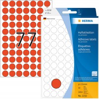 Herma 2232 etiquettes universelles diametre 13 mm 2464 pieces Rouge