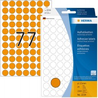 Herma 2234 etiquettes universelles diametre 13 mm 1848 pieces Orange fluo
