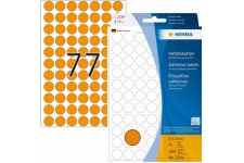 Herma 2234 etiquettes universelles diametre 13 mm 1848 pieces Orange fluo