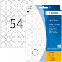 Herma 2240 etiquettes universelles diametre 16 mm 1728 pieces Blanc