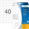 Herma 2250 etiquettes universelles support perfore diametre 19 mm 1280 pieces Blanc