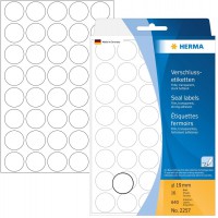 Herma 2257 etiquettes fermoirs extrafortes rondes diametre 19 mm 640 pieces, Mat